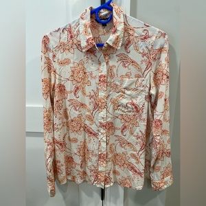 Express Floral/Paisley Button-up Blouse